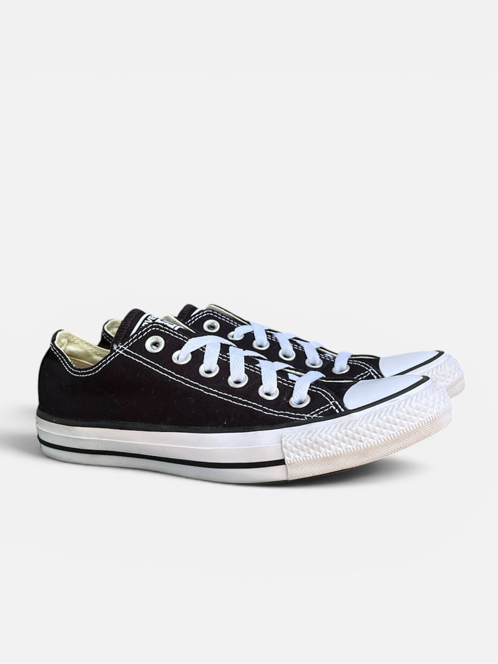 Converse Black and White Low Top Canvas Sneakers - Picture 3 of 12